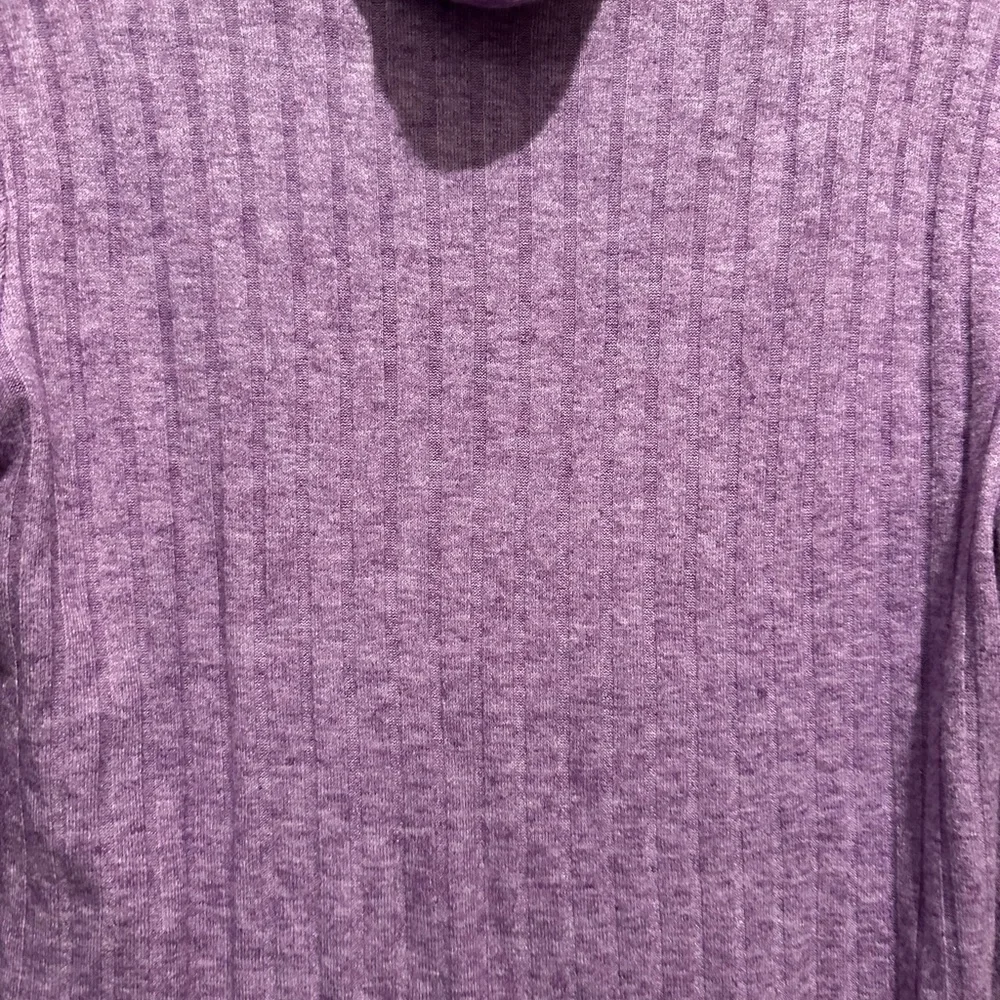 Zenana Outfitters Purple Cowl Neck Sweater with Textured Knit - Picture 2 of 3